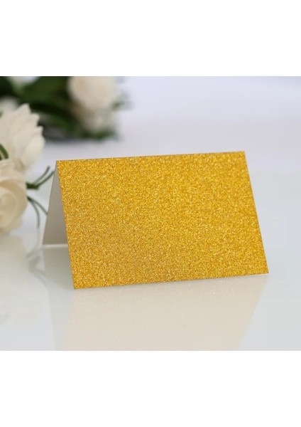 Glitter Altın 100 Adet Inci Kağıt Yer Kartları Ayrılmış Düğün Koltuk Burcu Için Stereo Isim Kartı Yeni Yıl Doğum Günü Partisi Iş Toplantısı Masası Dekor (Yurt Dışından)