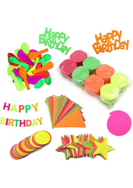 2 Rulo Kağıt Bant Bir Neon Glow Parti Malzemeleri Neon Balon Uv Bantlar Doğum Günü Banner Garland Glow Bilezikler Lolipop Blacklight Parti Süslemeleri (Yurt Dışından) indirimleri