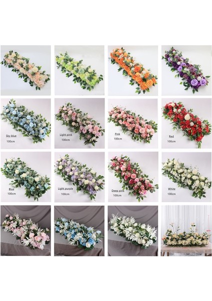 Mavi 50 cm 50/100 cm Dıy Düğün Çiçek Duvar Düzenlemesi Malzemeleri Ipek Şakayık Gül Yapay Çiçek Sıra Dekor Evlilik Demir Kemer Zemin (Yurt Dışından) fırsatları