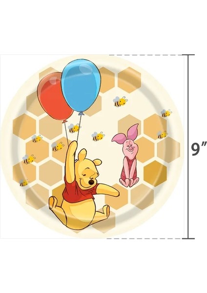 PLATES-9INCH-10PCS Disney Winnie The Pooh Tema Doğum Günü Partisi Dekoru Tabaklar Bardaklar Peçeteler Balon Tek Kullanımlık Sofra Malzemeleri Seti Çocuk Oyuncakları (Yurt Dışından)