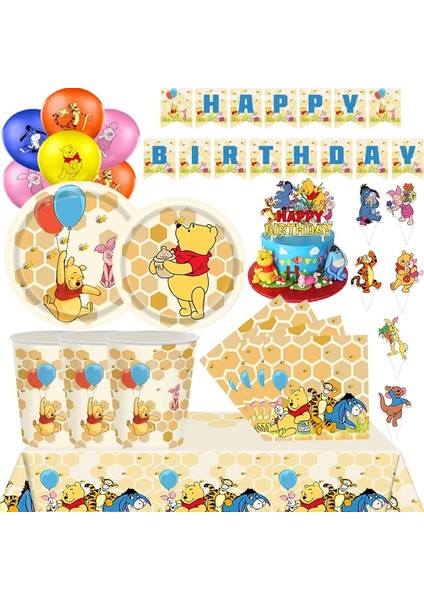 PLATES-9INCH-10PCS Disney Winnie The Pooh Tema Doğum Günü Partisi Dekoru Tabaklar Bardaklar Peçeteler Balon Tek Kullanımlık Sofra Malzemeleri Seti Çocuk Oyuncakları (Yurt Dışından) fiyatları