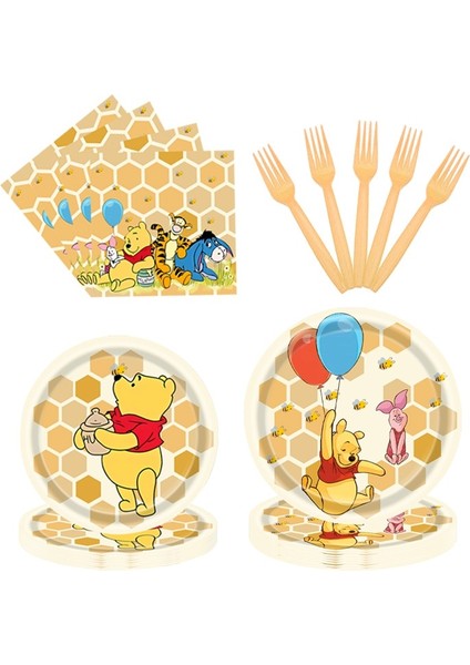PLATES-9INCH-10PCS Disney Winnie The Pooh Tema Doğum Günü Partisi Dekoru Tabaklar Bardaklar Peçeteler Balon Tek Kullanımlık Sofra Malzemeleri Seti Çocuk Oyuncakları (Yurt Dışından) modelleri