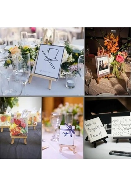 Büyük 12 Adet Mini Şövale Düğün Ahşap Kart Tutucu Dıy Sanatçı Düğün Masa Numarası Yer Adı Kartı Fotoğraf Standı Ekran Tutucu (Yurt Dışından) fırsatları