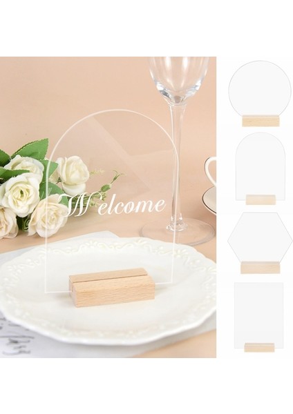 B03 Akrilik Masa Burcu Tutucu Ahşap Tabanlı Düğün Masa Temizle Burcu Numarası Yer Kartı Ekran Standı Restoran Otel Dekor Için (Yurt Dışından) fiyatları