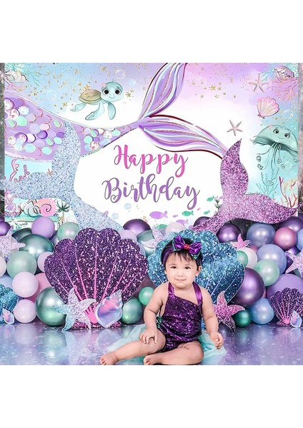 111 Denizkızı Arka Planında Fotoğrafçılık Doğum Günü Partisi Süslemeleri Için Çocuklar Bebek Kız Denizkızı Kuyruğu Photocall Deniz Dibi Kabuk Arka Planlar (Yurt Dışından) indirimleri