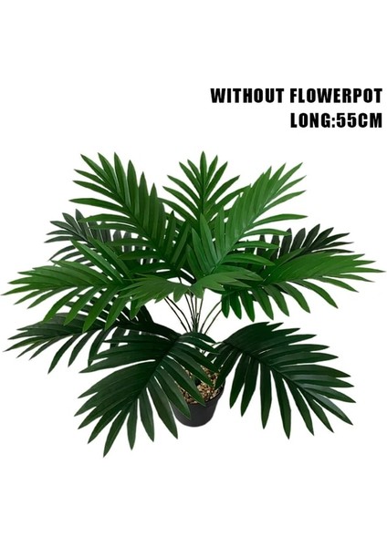 C-12HEAD Hiçbir Pot Yapay Bitkiler Dağınık Kuyruk Tropikal Palmiye Ağacı Yaprakları Düğün Parti Ev Bahçe Ofis Dekorasyon Için Sahte Sahte Palmiye Yaprağı (Yurt Dışından)