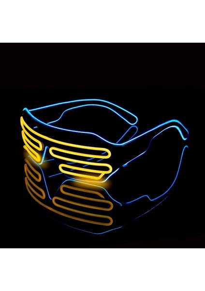 Bir LED Işıklı Gözlük Cadılar Bayramı Parlayan Neon Noel Partisi Bril Yanıp Sönen Hafif Parlamalı Güneş Gözlüğü Cam Festivali Malzemeleri Kostümleri (Yurt Dışından)