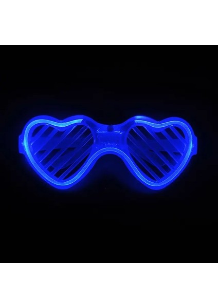 Aşk Mavi LED Işıklı Gözlük Cadılar Bayramı Parlayan Neon Noel Partisi Bril Yanıp Sönen Hafif Glow Güneş Gözlüğü Cam Festivali Aksesuarları Rave (Yurt Dışından)