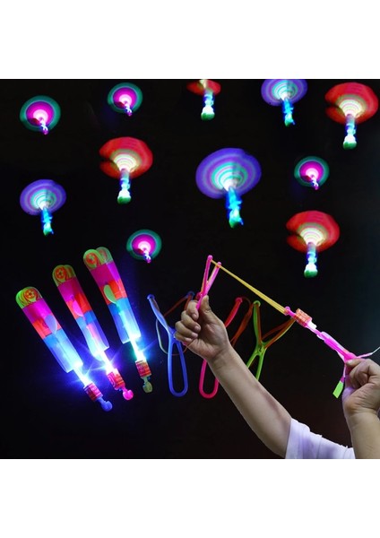 Gösterildiği Gibi 1 Adet 1/5/10 Adet Açık LED Işık Oyuncak Ok Uçan Roket Sapan Uçan Oyuncaklar Oyuncaklar Noel Dekor Glow Oyuncak Parti Hediyeler Hediye Çocuklar Lehine (Yurt Dışından)