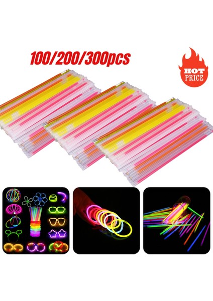 100 Adet 100-300 Adet Parlak Çubuk Kolye Parti Floresan Renkli Parlak Çubuk Kolye Bilezikler Kolye Neon Düğün Doğum Günü Festivali Malzemeleri (Yurt Dışından)
