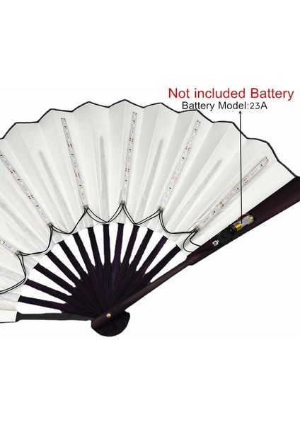 Beyaz Glow Katlanır LED Fan Dans Işıkları Gece Gösterisi Dj Floresan Bar Gece Kulübü Parti Hediyeler Cadılar Bayramı Dekorasyon Renk Değişen Fan (Yurt Dışından) modelleri