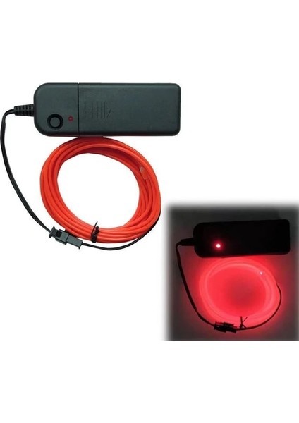 Kırmızı 1 M Glow El Tel Kablo LED Neon Noel Dans Partisi Dıy Kostümleri Giyim Aydınlık Araba Işık Dekorasyonu Elbise Esnek Işık (Yurt Dışından)