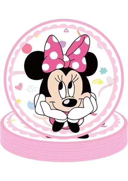 Saç Bandı-6 Adet Minnie Mouse Çıkartmalar Doğum Günü Partisi Dekor Pembe Minnie Tek Kullanımlık Sofra Kağıt Tabaklar Banner Masa Örtüsü Bebek Duş Malzemeleri (Yurt Dışından) indirimleri