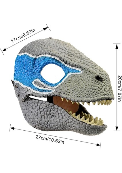 Mavi Mavi Raptor Dinozor Maskesi Emniyet Kemerleri ve Hareketli Çene ile Takılması Kolay Rol Yapma Korkutucu Arkadaş ve Aile Çocuklar Için Yetişkinler Için (Yurt Dışından)
