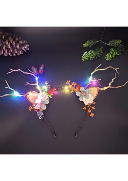 20 Kadın Kızlar Parti LED Kızdırma Bandı Elk Berry Boynuz Light Up Ağaç Dalı Cosplay Doğum Günü Noel Navidad Dekorasyon 2023 (Yurt Dışından) indirimleri