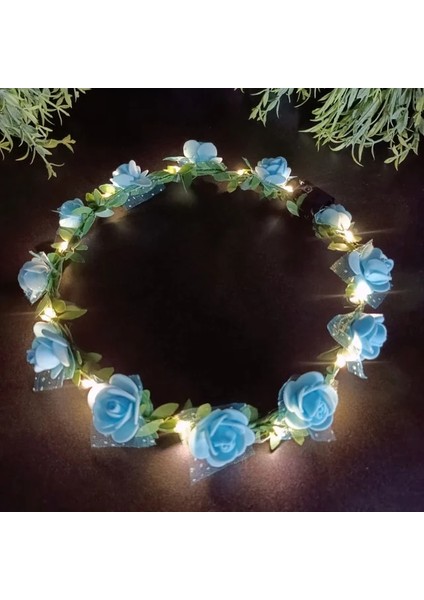 Gül 07 Glow Kafa Bandı LED Işık Hairband LED Başlık Light Up Çiçekler Çelenk Headdress Aydınlık Bantlar Glow Parti Saç Aksesuarları (Yurt Dışından)