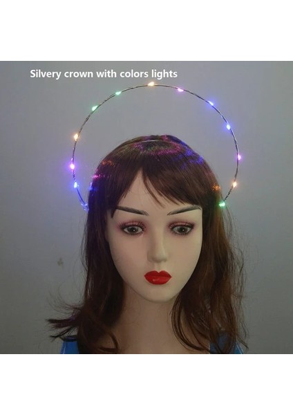 Genç Veya Kadınlar Için Kafa Bandı 2 Kadın Kız LED Etek Neon Işık Up Tutu Sahne Dans Glow Doğum Günü Partisi Hediye Çiçek Taç Peri Kostüm Değnek Düğün Cadılar Bayramı (Yurt Dışından)