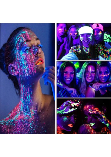 25 ml 8 Adet Set Uv Glow Yüz ve Vücut Boyası Karanlıkta Glow Neon Floresan Parti Malzemeleri Yüzey Uv Boya Seti Cadılar Bayramı Makyaj Vücut Boya Seti (Yurt Dışından)