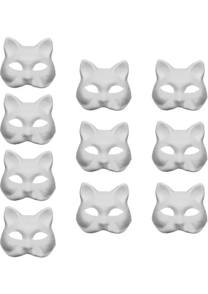 10 Adet 5/10 Adet Boyasız Masquerade Maskeleri Boş Kağıt Maskeleri Cadılar Bayramı Kedi Maskeleri Parti Cosplay Hamuru Masquerade Maskesi Cadılar Bayramı Dekor Için (Yurt Dışından)