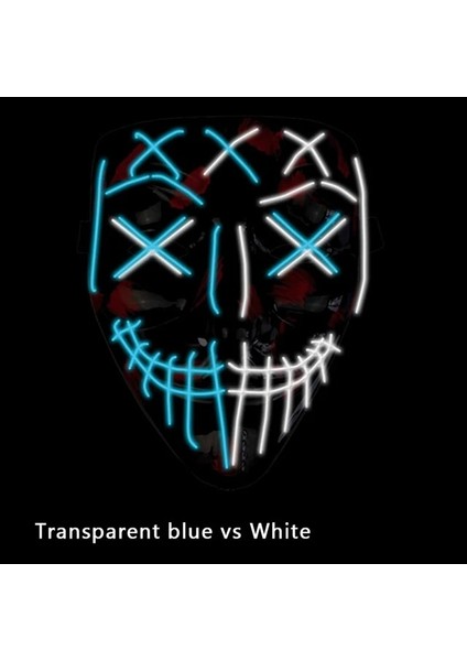 2 Renk 9 Korku Cadılar Bayramı LED Maske LED Neon Işık Up Maske Kostüm Festivali Cosplay Dj Parti Işık Up Maskeleri Seçim Tasfiye Maskara Maskesi (Yurt Dışından)