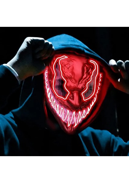 Kırmızı LED Cadılar Bayramı Maskesi Korkunç Parlayan Maske Cosplay Parti Kostüm Erkek Kız Cadılar Bayramı Dekorasyon 3 Aydınlatma Modu ile Aydınlık Maske (Yurt Dışından) fiyatları