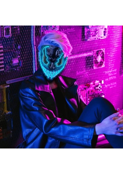 Kırmızı LED Cadılar Bayramı Maskesi Korkunç Parlayan Maske Cosplay Parti Kostüm Erkek Kız Cadılar Bayramı Dekorasyon 3 Aydınlatma Modu ile Aydınlık Maske (Yurt Dışından) indirimleri