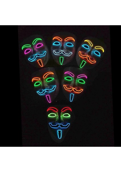 08 Sıcak Cadılar Bayramı Rave Aydınlık Film Tema Maskesi LED Işık Anonim Maske V Vendetta Cosplay Parti Parlayan Tam Yüz Maskesi (Yurt Dışından) modelleri
