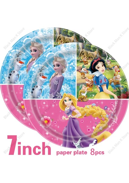 12TOPPER-12WRAPPER Prenses Kar Kraliçesi Tema Tek Kullanımlık Sofra Süslemeleri Çocuk Kız Doğum Günü Partisi Malzemeleri Prenses Fincan Plaka Masa Örtüsü Seti (Yurt Dışından) fırsatları