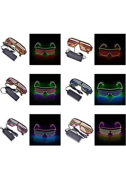 J LED Işıklı Gözlük Cadılar Bayramı Parlayan Neon Noel Partisi Bril Yanıp Sönen Hafif Parlamalı Güneş Gözlüğü Cam Festivali Malzemeleri Kostümleri (Yurt Dışından) indirimleri