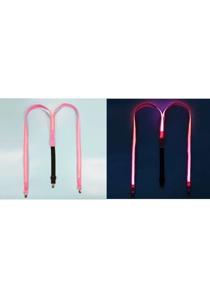 Pembe LED Neon Işık Erkek Kadın Jartiyer Dans Işıkları Düğün Parti Süslemeleri Dıy Kostümleri Glow Festivali Aksesuarları Karanlıkta (Yurt Dışından)