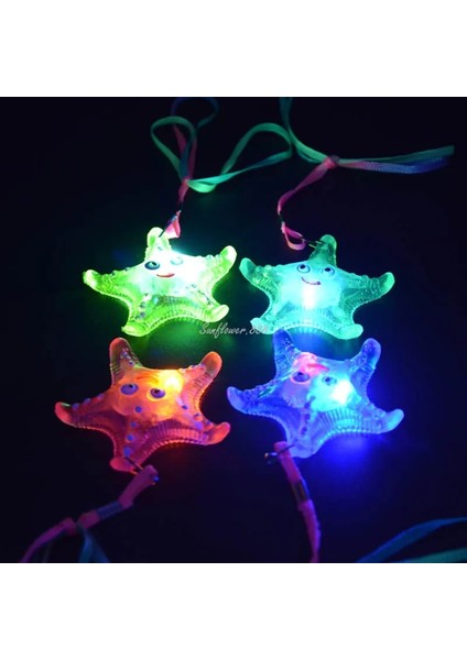 Plastik 20 Adet Işık LED Jöle Topu Yıldız Yunus Kabuklu Flaş Kolye Glow Kolye Rave Parti Hediye Düğün Festivali Cadılar Bayramı (Yurt Dışından)