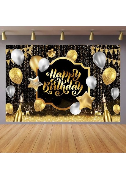Hb Tarzı 01 Siyah Altın Mutlu Doğum Günü Zemin Banner Arka Plan 30. 40. 50. Doğum Günü Fotoğraf Arka Plan Doğum Günü Partisi Zemin Dekor (Yurt Dışından) fiyatları