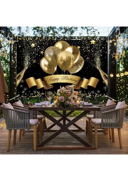 Hb Tarzı 01 Siyah Altın Mutlu Doğum Günü Zemin Banner Arka Plan 30. 40. 50. Doğum Günü Fotoğraf Arka Plan Doğum Günü Partisi Zemin Dekor (Yurt Dışından) modelleri