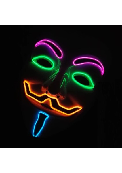 08 Sıcak Cadılar Bayramı Rave Aydınlık Film Tema Maskesi LED Işık Anonim Maske V Vendetta Cosplay Parti Parlayan Tam Yüz Maskesi (Yurt Dışından) indirimleri