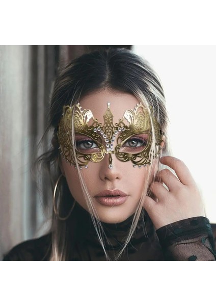 O Masquerade Yüz Kapatma Oymak Retro Muhteşem Cosplay Sahne Metal Venedik Kostüm Partisi Siyah Yarım Yüz Kapatma Seti Karnaval Için (Yurt Dışından) fırsatları