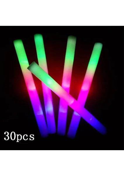 30 Adet Çok Renkli 30/50 Adet LED Köpük Bar Karanlıkta Glow Light-Up Köpük Çubukları LED Yumuşak Coplar Rave Glow Wands Yanıp Sönen Tüp Konseri Için Parti (Yurt Dışından)