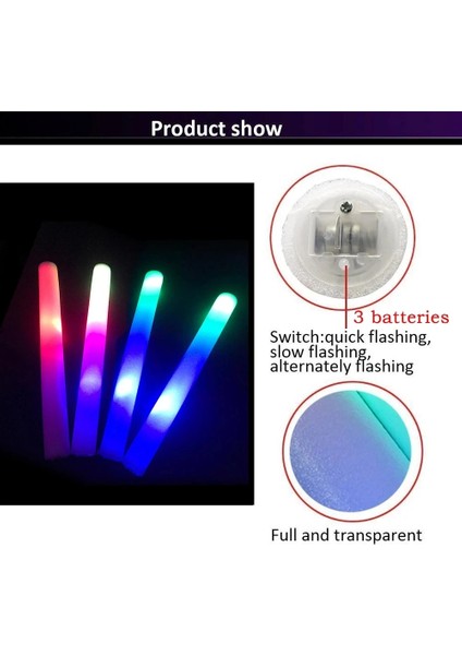 30 Adet Çok Renkli 30/50 Adet LED Köpük Bar Karanlıkta Glow Light-Up Köpük Çubukları LED Yumuşak Coplar Rave Glow Wands Yanıp Sönen Tüp Konseri Için Parti (Yurt Dışından) modelleri