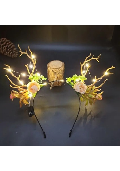 30 Kadın Kızlar Parti LED Kızdırma Bandı Elk Berry Boynuz Light Up Ağaç Dalı Cosplay Doğum Günü Noel Navidad Dekorasyon 2023 (Yurt Dışından)