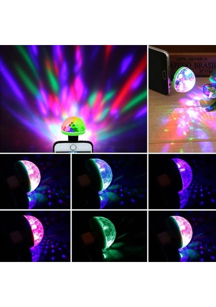 Mavi Ios Mini USB LED Işık Disko Dj Topu Işıklar Projektör Işığı Araba Etkisi Parti Ev Cadılar Bayramı 5 V Rgb Cep Telefonu Için Renkli Lamba (Yurt Dışından)