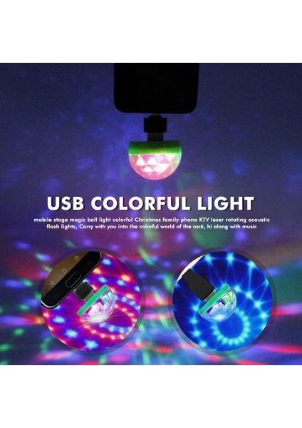 Mavi Ios Mini USB LED Işık Disko Dj Topu Işıklar Projektör Işığı Araba Etkisi Parti Ev Cadılar Bayramı 5 V Rgb Cep Telefonu Için Renkli Lamba (Yurt Dışından)