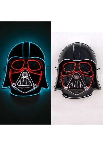 Maske 8 Yeni Tasarlanmış Parlayan Cadılar Bayramı Partisi Maskesi Yanıp Sönen LED Maskeleri El Neon Işık Cosplay Maske Kostüm Sahne Glow Parti Malzemeleri (Yurt Dışından)