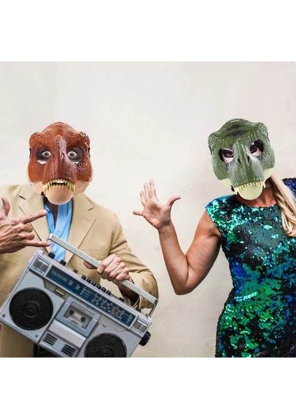 Yeşil 3D Dinozor Maskesi Korku Ejderha Lateks Başlık Masquerade Parti Cosplay Kostüm Jurassic Raptor Dino Hareketli Çene Gerçekçi Maskeleri (Yurt Dışından) fiyatları