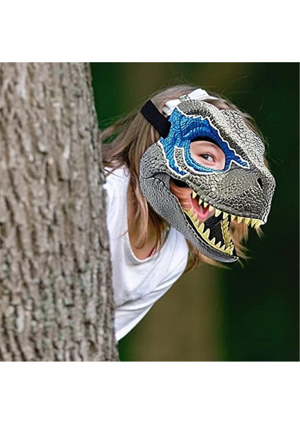 Yeşil 3D Dinozor Maskesi Korku Ejderha Lateks Başlık Masquerade Parti Cosplay Kostüm Jurassic Raptor Dino Hareketli Çene Gerçekçi Maskeleri (Yurt Dışından) fırsatları