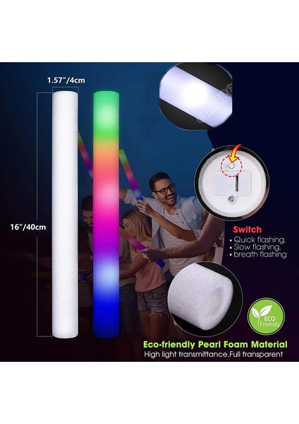 Yeşil Şerit 20 Adet 20 Adet LED Glow Sticks Toplu Renkli Rgb LED Glow Köpük Sopa Tezahürat Tüpü Koyu Işık Noel Doğum Günü Düğün Parti Malzemeleri Için (Yurt Dışından) fiyatları