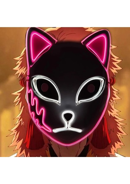 Maske 21 Yeni Tasarlanmış Parlayan Cadılar Bayramı Partisi Maskesi Yanıp Sönen LED Maskeleri El Neon Işık Cosplay Maske Kostüm Sahne Glow Parti Malzemeleri (Yurt Dışından)