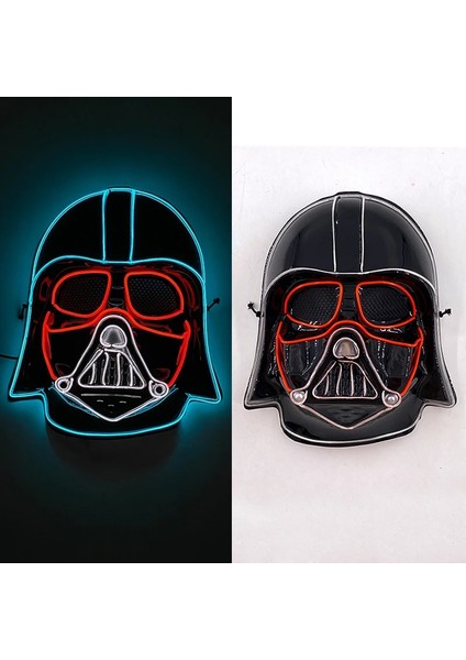 Maske 21 Yeni Tasarlanmış Parlayan Cadılar Bayramı Partisi Maskesi Yanıp Sönen LED Maskeleri El Neon Işık Cosplay Maske Kostüm Sahne Glow Parti Malzemeleri (Yurt Dışından)