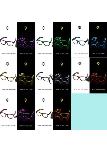 Beyaz LED Gözlük Neon Glow Güneş Gözlüğü Parlak Işık Malzemeleri Parti Yanıp Sönen Gözlük El Tel Parlayan Gafas Aydınlık Bril Yenilik Hediye (Yurt Dışından) fiyatları