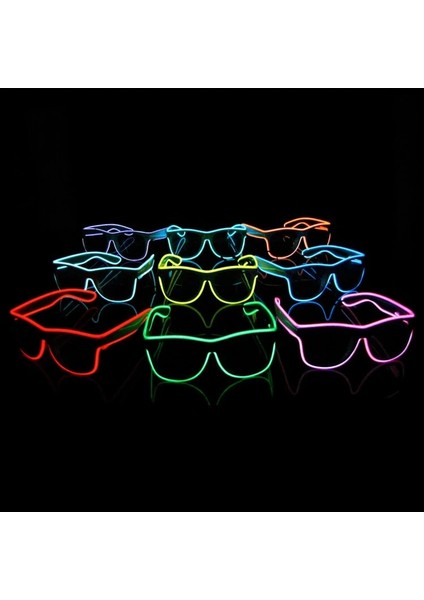 Beyaz LED Gözlük Neon Glow Güneş Gözlüğü Parlak Işık Malzemeleri Parti Yanıp Sönen Gözlük El Tel Parlayan Gafas Aydınlık Bril Yenilik Hediye (Yurt Dışından) indirimleri
