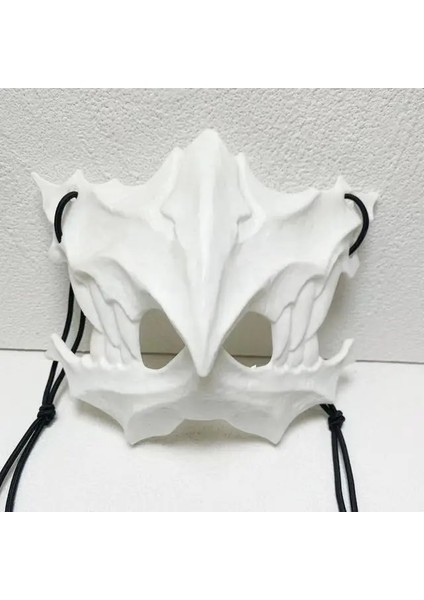 Beyaz Bir Japon Anime Ejderha Tanrı Yarım Yüz Maskesi Cosplay Hayvan Maskesi Unisex Cadılar Bayramı Masquerade Karnaval Parti Sahne (Yurt Dışından)