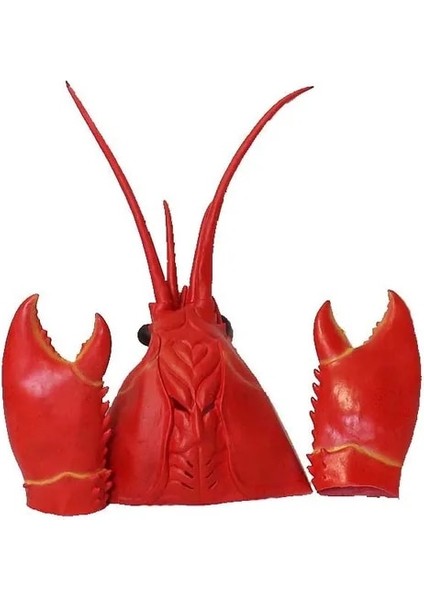 Bir Set Dev Istakoz Pençeleri Cadılar Bayramı Cosplay Kostüm Lateks Hayvan Maskeleri Yetişkinler Için Parti Dekorasyon Sahne Kırmızı (Yurt Dışından)